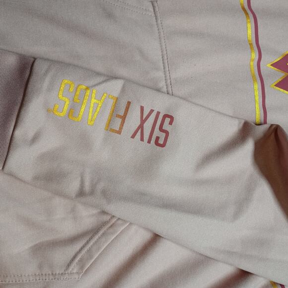 Six Flags Theme Park Wonder Women Adult Hoodie Pink - Picture 8 of 12